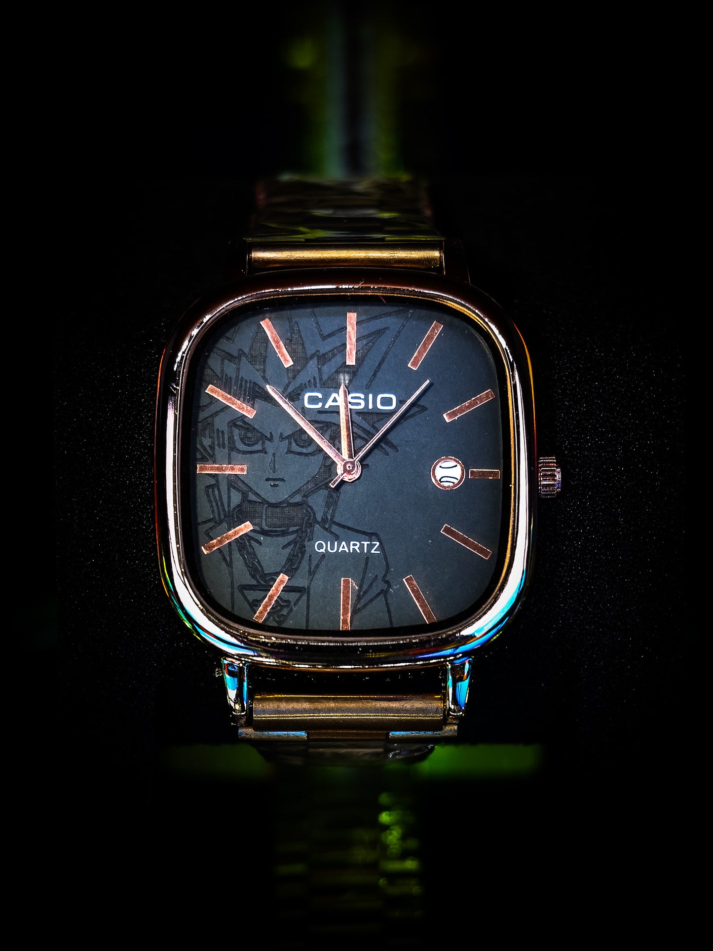 Custom Yami Yugi Black Dial Vintage-Style Watch