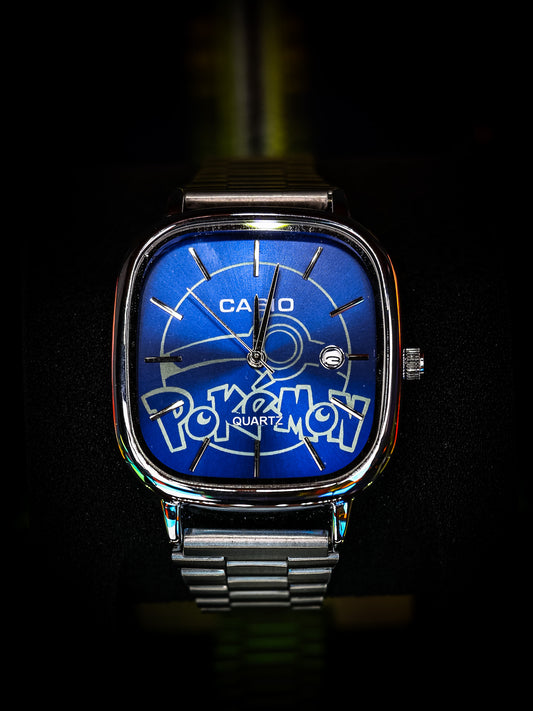 Custom Pokémon Blue Dial Vintage-Style Casio Watch