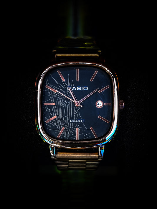 Custom Kenpachi Zaraki Black Dial Vintage-Style Watch