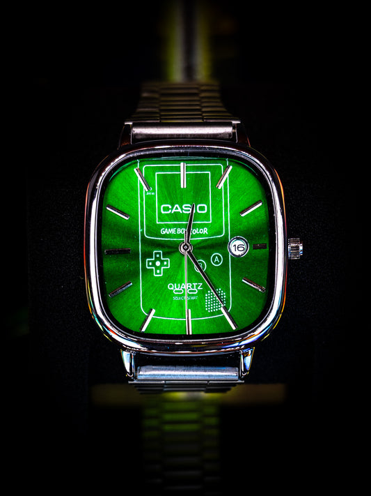 Custom Game Boy Color Green Dial Vintage-Style Watch