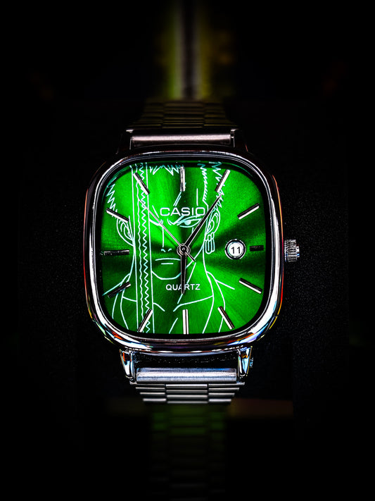 Custom Roronoa Zoro Black Dial Vintage-Style Watch